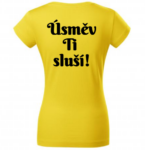 sebeláskové tričko žluté