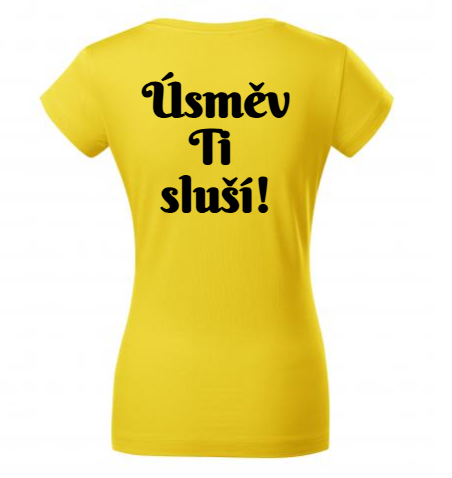 sebeláskové tričko žluté